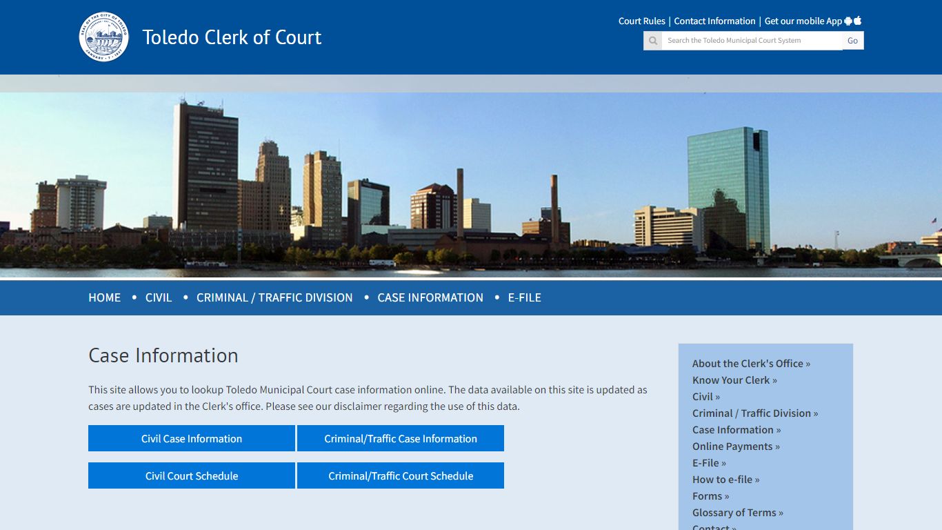 Case Information - Clerk of Toledo Municipal Court